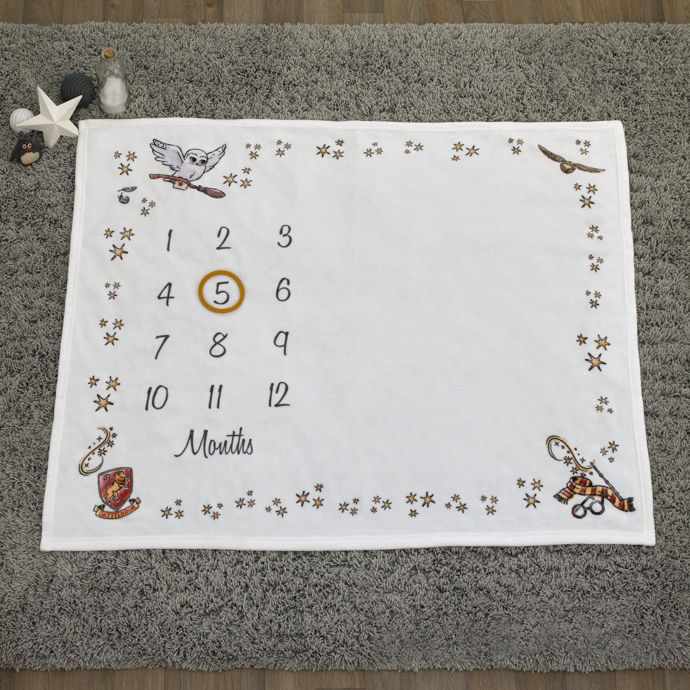 Warner Brothers Harry Potter Lenzuolo Con Angoli Per Culla - Magical Moments, Bianco E Oro, 71x132 Cm