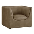 thumbnail image 2 of Modway Hilda Curved Back Vegan Leather Upholstered Armchair in Mushroom, 2 of 10