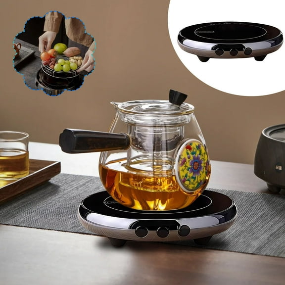 Electric Small Stove Portable Hot Plate,Indoor Electric Barbecue Grill,Thin Electric Tea Oven with Grill Net,Stovetop & Microwave Safe for Adults,Tea Making Device for Boiling Water,Making Tea Coffee