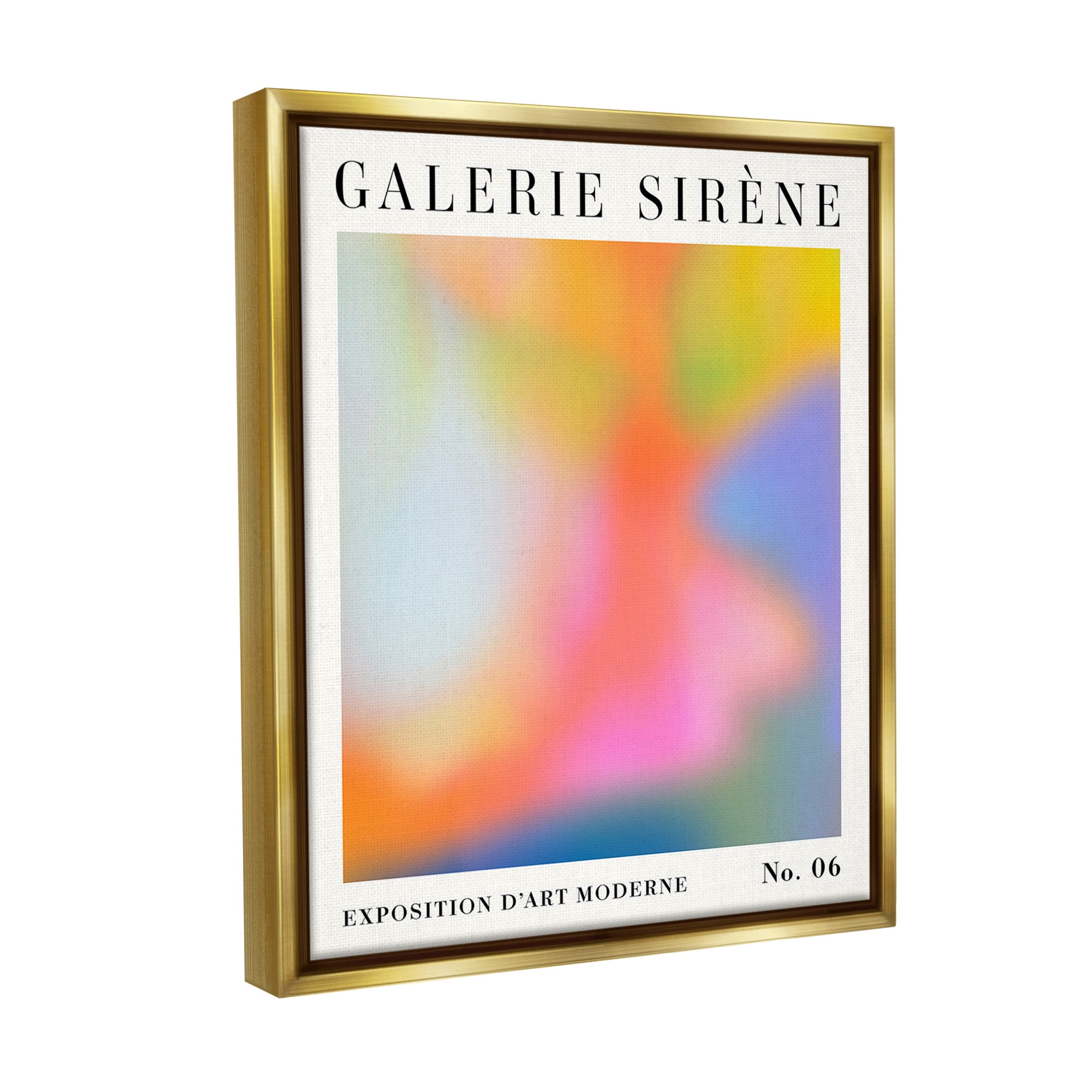 Stupell Industries Abstract Aurora Pattern Abstract Painting Gold Floater Framed Canvas Art Print Wall Art, 17 x 21