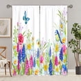 thumbnail image 4 of Innerwin Rideaux Protection UV Draperies Isolées Thermiquement Occultantes Imprimé Floral Rideau de Fenêtre Écoénergétique Imperméable Poche pour Tringle Panneau Moderne Bleu 210x230cm/82.68x90.55 Pouces LxH, 4 of 6