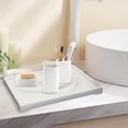 thumbnail image 3 of Bandeja de tocador de imitación de mármol, regalo de inauguración de la casa de resina, almacenamiento para bañera Blanco, 3 of 8