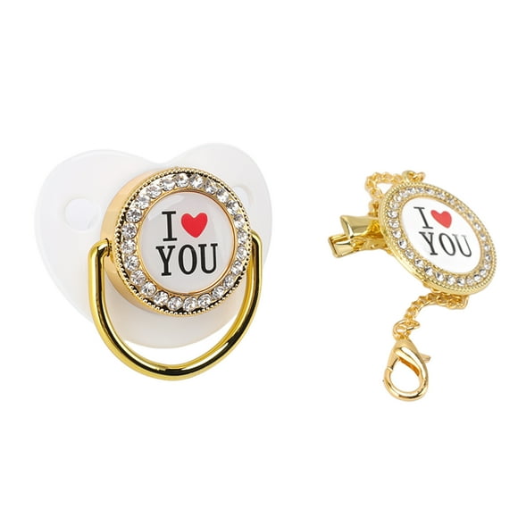 Juego de chupete para bebé, chupete para bebé Bling I, chupete para recién nacido, chupete brillante, artesanía superior