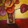thumbnail image 2 of Loreth, Lanie 26x26 Gold Ornate Wood Framed with Double Matting Museum Art Print Titled - Red Poppies in a Vase, 2 of 4