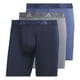 thumbnail image 1 of Calzoncillos tipo bóxer adidas Collegiate para hombre, paquete de 3 unidades, azul marino, gris y azul oscuro, 1 of 1