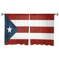 thumbnail image 3 of Puerto Rico Flag Love Country Sheer Curtains 54 Inches Length 2 Panels Set, Window Sheer Curtains for Living Room/Bedroom, Red White Stripes Palm Leaf Light Filter Rod Pocket Curtain 52'' x 54'' x 2, 3 of 7