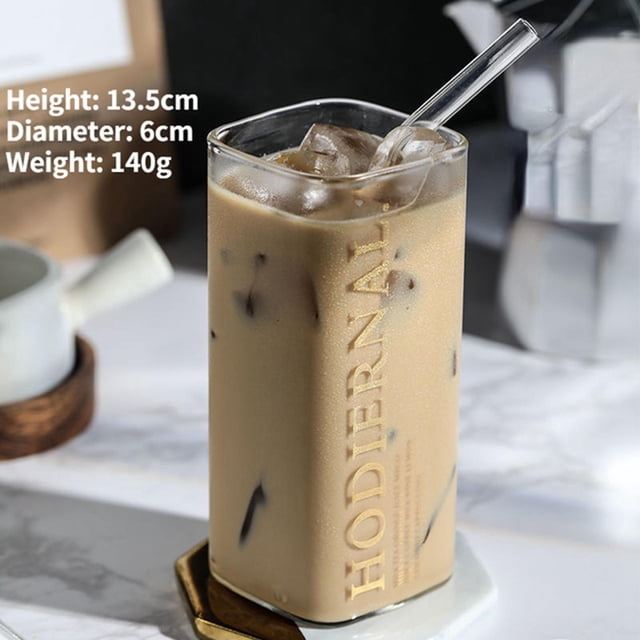 Vasos de vidrio cuadrados Macarena Resistente al calor Taza clara