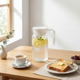 thumbnail image 4 of Clear Glass Water Pitcher,20 OZ Heat Resistant Glass Pitcher with Stainless Steel Lid & Spout,Borosilicate Glass Carafe for Water,Iced Tea,Coffee,Juice,Beverages for Home,Kitchen & Daily Use, 4 of 7