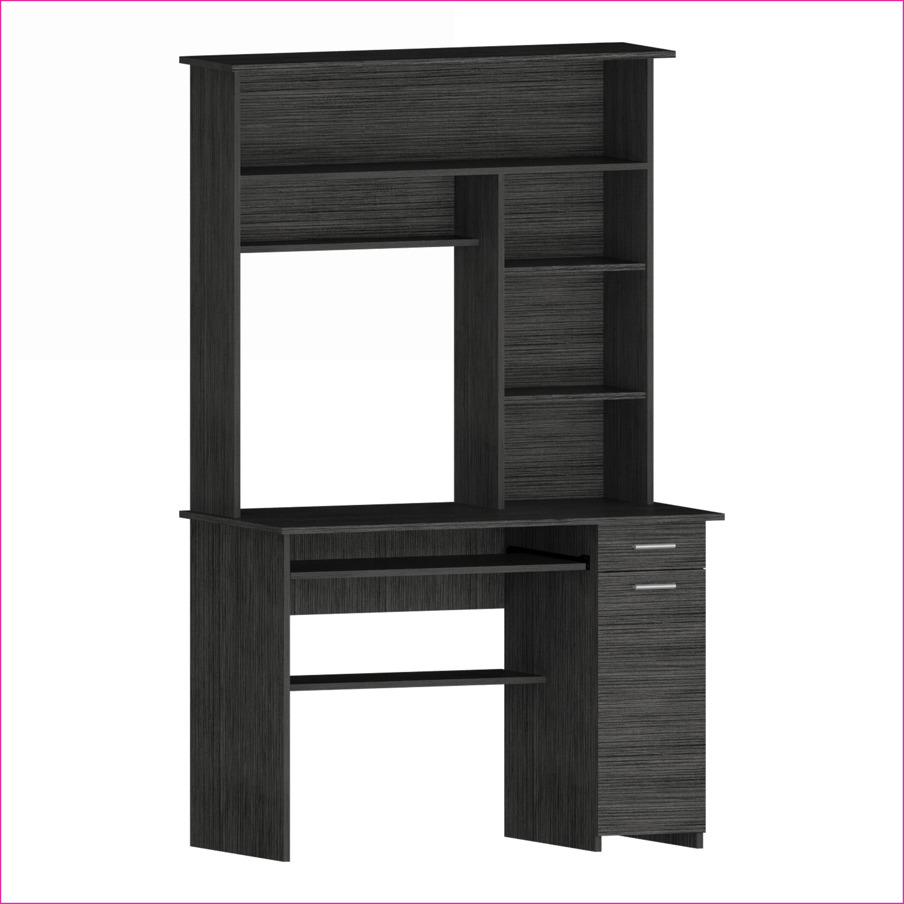 Desks: Weston Two Writing Computer Desk with Hutch, Drawer, Cabinet & 6 Shelves | 43.3"W x 22.9"D | Particle Board