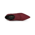thumbnail image 5 of BLISSFUL STEP Women's Ankle Boots Solid Color Pointed Toe Kitten Heel Burgundy 6.5, 5 of 8