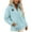 Blue, variant on Qulqfy Long Sleeve Shirts Women Blue Quarter Zip Plus Size Fleece Pullover Tops Collared Dressy Winter Shirts Fall Tops for Women