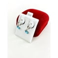 thumbnail image 3 of 925 Sterling Silver Round CZ Dangling Huggies Hoop Earrings Birthstones Women's 12mm, 3 of 5