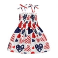 thumbnail image 2 of Vêtements pour Bébés Filles Fête de l'Indépendance Ensemble Robe Imprimée Drapeau Star Bretelles Justaucorps, 2 of 6