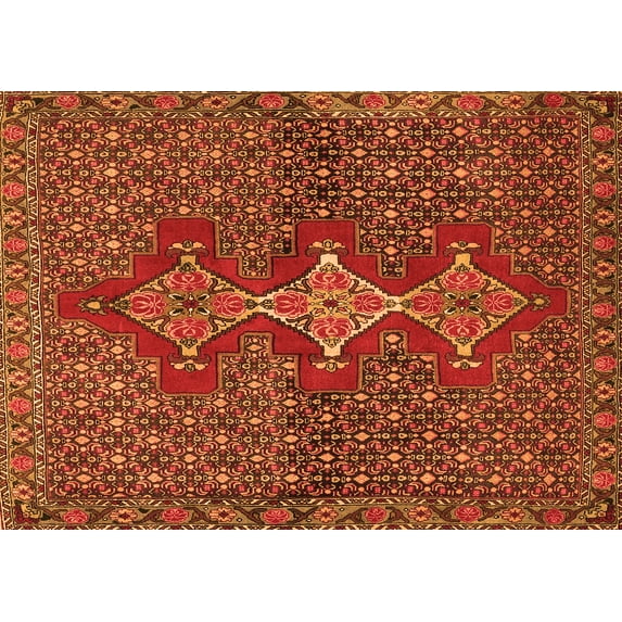 Ahgly Company Indoor Rectangle Persian Orange Traditional Area Rugs, 7' x 10'
