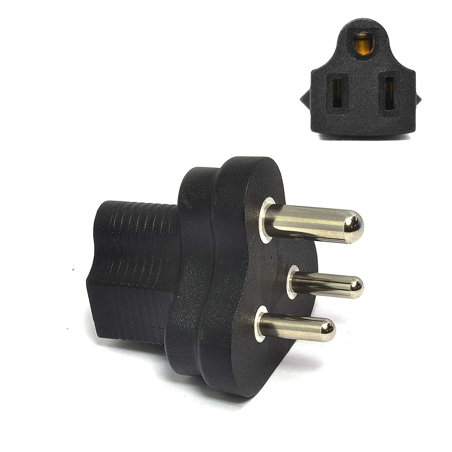 Ceptics India, Nepal BS546 Travel Power Plug Adapter Accepts NEMA 515R ETL Certified