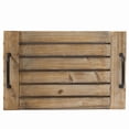 thumbnail image 2 of Wooden With Black Metal Handles Tray, 2 of 4