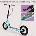 thumbnail image 6 of Shock-Absorbing Foldable Commuter Kick Scooter With 12" Large Smooth Rolling Rubber Air Tires Pink/Green/White/Black, 6 of 7