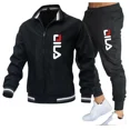 thumbnail image 3 of Conjunto para hombre, nueva ropa deportiva para primavera y otoño, conjunto de 2 piezas, traje deportivo, chaqueta + pantalón, chándal, ropa de moda masculina, chándal de marca, 3 of 4