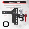 thumbnail image 2 of TYT Enganche Ajustable de Remolque con Triple Bola 10,000 lbs GTW Descenso de 4.5 cm, 2 of 6