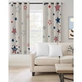thumbnail image 2 of 4th of July Stars Blackout Curtains 90 Inches Long for Bedroom, US Flag burlap Texture Thermal Insulated Room Darkening Black Out Window Curtain Panels Grommet Drapes for Living Room, 2 of 8