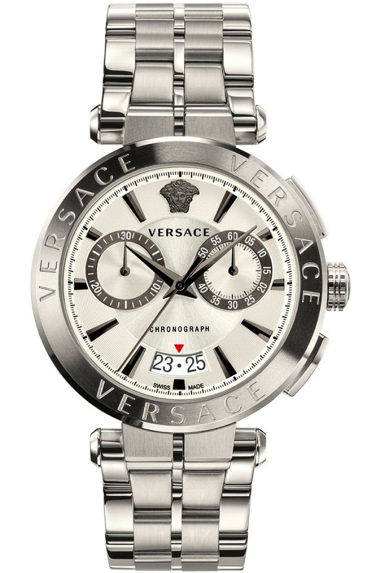 Versace Tonneau 23mm Steel Black Dial Quartz Ladies Watch