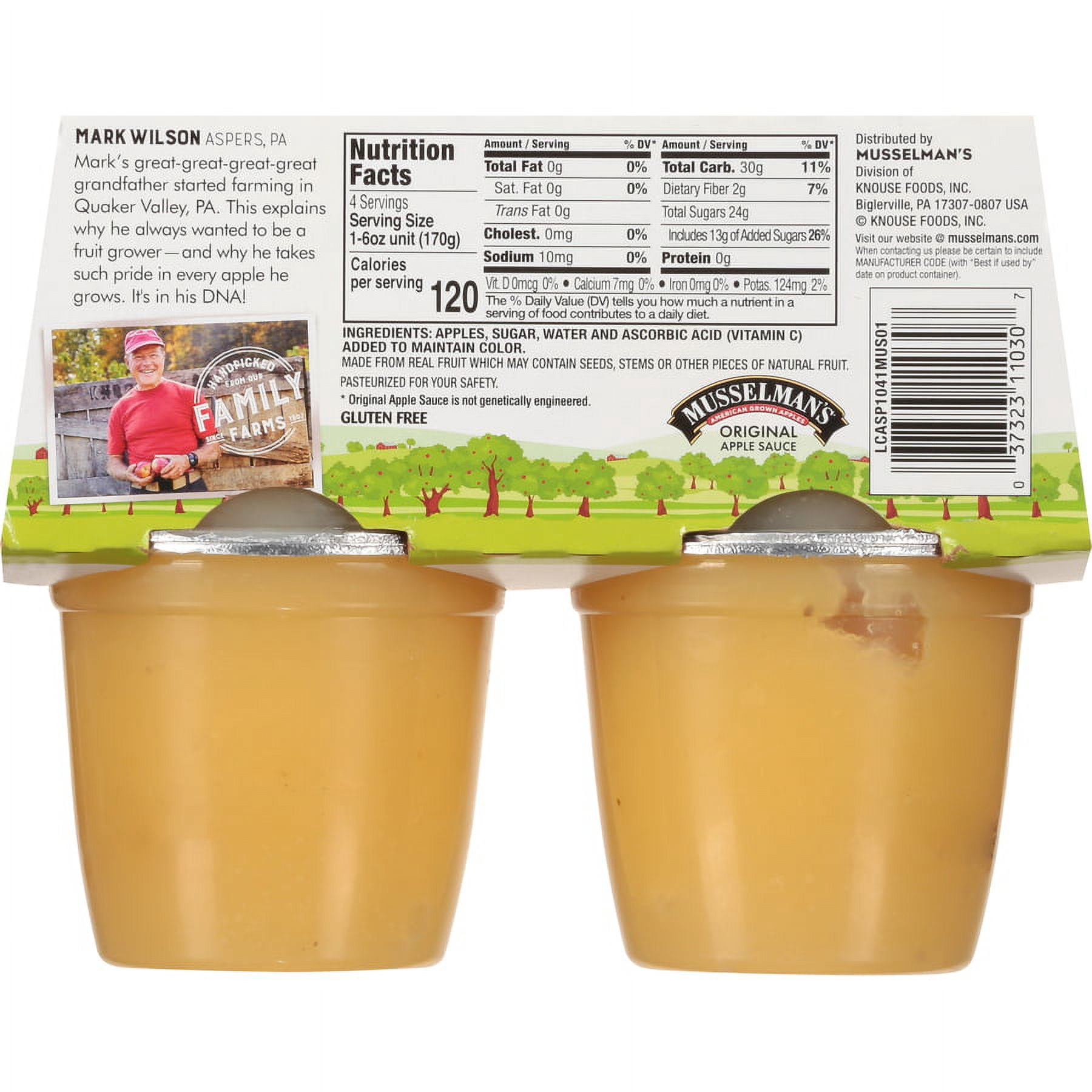Musselman's Big Cup Original Applesauce 6oz 4 Count