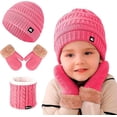 thumbnail image 1 of Juego de Gorro, Bufanda y Guantes de Invierno Bluelander, a Prueba de Viento, Rosa, 1 of 4