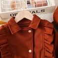 thumbnail image 4 of Godderr Toddler Baby PU Leather Jacket Outerwear for Girls,2-7T Girls Fashion PU Leather Motorcycle Jacket Kids Ruffle Edge Lapel Leather Button Short Outerwear with Hat, 4 of 6
