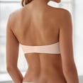 thumbnail image 4 of Womens Strapless Jelly Bras Push Up Padded Bandeau Wireless Half Bra(Beige,S), 4 of 6