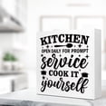 thumbnail image 5 of Zomyto 7"x7" Funny Kitchen Wood Block Signs,Kitchen Open Daily for Prompt Wooden Box Sign for Home Shelf Farmhouse Kitchen Tabletop Desk Decor, 5 of 7
