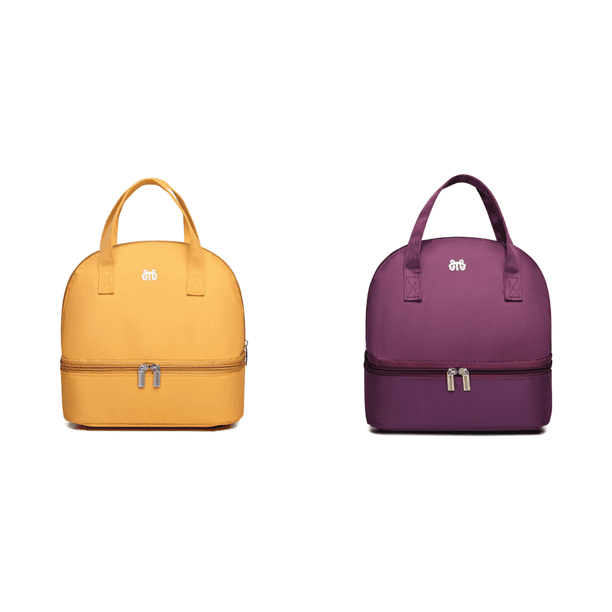 Bolso Doble Capas Almuerzo Gran Capacidad Bento Picnic () Amarillo