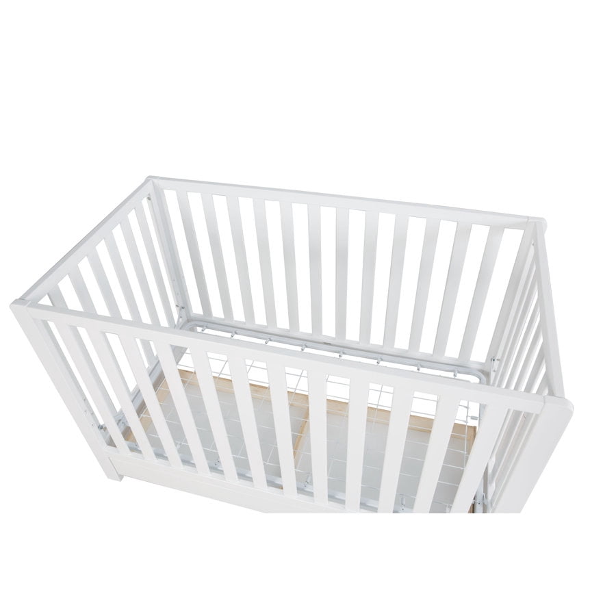 AFG Baby Furniture Emma 4-in-1 Convertible Crib with Toddler Guardrail and Drawer, White