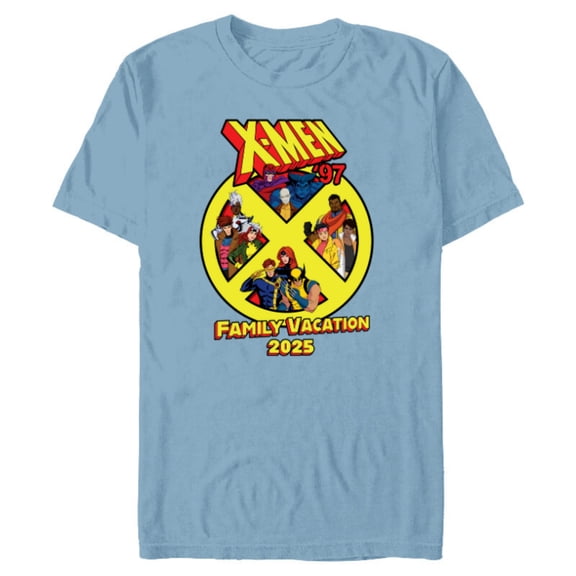 Marvel X-Men ’97 Trip Matching Family Vacation 2025 - Short Sleeve Blended T-Shirt for Adults - Customized-Ocean Blue