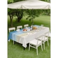 thumbnail image 4 of Outdoor Tablecloth with Umbrella Hole for Patio/Picnic/Party/Camping, Haze Blue Summer Beach Waterproof Table Cloth Rectangle Table Cover Washable, Nautical Coastal Beige Seaside (54"x 80"), 4 of 8