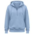 thumbnail image 4 of JIAYUE Women 2 Piece Set Solid Color Long Sleeve Hoodies With Jogger Pants Outfit for Outings Wear, 4 of 5