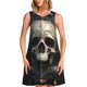 thumbnail image 1 of Balery Gold Pattern Skull Vestidos de verano para mujer con estampado: vestido holgado sin mangas, vestido playero informal y cómodo para días calurosos., 1 of 7