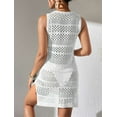 thumbnail image 5 of Womens Swimwear Cover Ups 2025 Summer Crochet Hollow Out Knit Bathing Suit Beach Dresses White L, 5 of 8