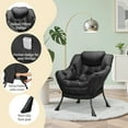 thumbnail image 5 of Pirecart Lazy Chair Large Accent Chair, Modern Reading Chair with Side Pocket, Comfy Living Room Chair, Lounge chair for Bedroom, Dorm, Black, 5 of 9