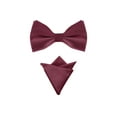 thumbnail image 1 of INSPIRAR CHIC Corbata de moño preatado para el Día del Padre con juegos de pañuelos a juego para negocios informales color rojo vino Talla única, 1 of 5