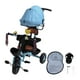 thumbnail image 1 of Triciclo para niños con asiento giratorio azul y ruedas de espuma sólida, triciclo para bebés y niños pequeños con toldo para exteriores, 1 of 15