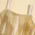thumbnail image 4 of GJSYRH Kids Girls Sequin Fringe Dress Sparkling Tassel Sleeveless Dress Little Girls Dance Wear Party Latin Dance Dress Gold 5-6 Years, 4 of 8
