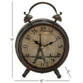 thumbnail image 3 of DecMode 9" Black Metal Eiffel Tower Clock with Bell Style Top, 3 of 8