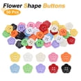 thumbnail image 3 of Uxcell 50 piezas de botones en forma de flor de resina de 3/4" botones decorativos de costura, botones en forma de flor para manualidades coloridos, 3 of 6