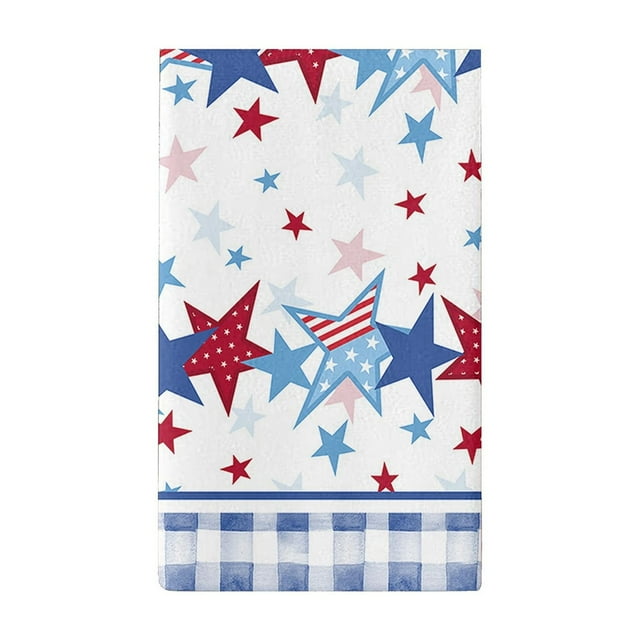 CXYYY 1pc Independence Day Kitchen Towels Microfiber Towel Dish Cloth Colorful Star Flag Print Dish Towel Independence Day Decorations