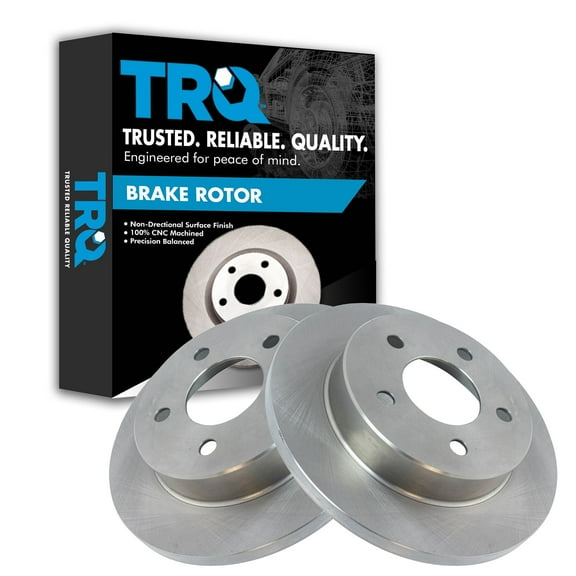 TRQ Rear Brake Rotors Set Solid Fits Select 1994-2004 Ford Mustang