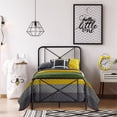 thumbnail image 3 of Bowery Hill Furniture Metal Twin Bed Decorative Double X Design Black, 3 of 11