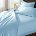 thumbnail image 3 of Sheet Set 6 Piece - 600 Thread Count -100% Egyptian Cotton - 12" Deep Pocket - Super Soft - Light Blue Solid, Twin XL Size., 3 of 5