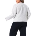 thumbnail image 3 of Agnes Orinda Women's Plus Size Tweed Blazer Plaid Collarless Open Front Long Sleeve Business Casual Jacket Suits with Button Decor 4X Beige, 3 of 6