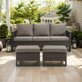 thumbnail image 2 of POCASSY 74.02" Wide Outdoor Wicker Patio Sofa with Ottomans, 2 of 8