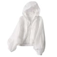 thumbnail image 2 of Xdegoge Women's Lightweight Full Zip Sun Hoodies Loose Fit Long Sleeve Quick-Dry Hooded Windbreaker with Pockets Breathable Outdoor Athletic Workout Activewear, 2 of 4